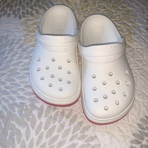 White & Red Crocs
